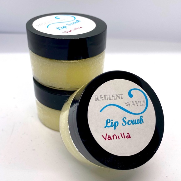 Set of 3 1oz vanilla scented handcrafted lip scrub by Radiant Waves - Picture 1 of 5